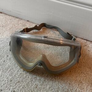Clear Protective Goggles with Gray Strap